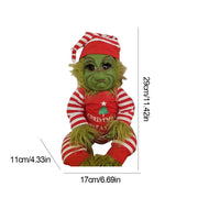 Christmas Grinch Baby Toys Silicone Grinch Doll Soft Christmas Plush Doll Green Hair Monster Plush Toy Children Doll Xmas Decor