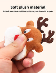 Cat Toys Christmas Elk Gingerbread Man Santa Claus Plush Cat Dogs Toys Interactive Play Cat Toys Self Hi Christmas Pet Supplies