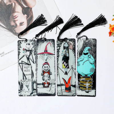 Christmas Fright Night Acrylic Bookmark with Tassel Horror Movie Lovers Book Fans Reading Gift Party Gift