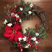 Easter Cross Wreath with Bow Rattan Ring Garland Hanging Ornament for Home Front Door Wall Garden Decoration Art Gift Supplies