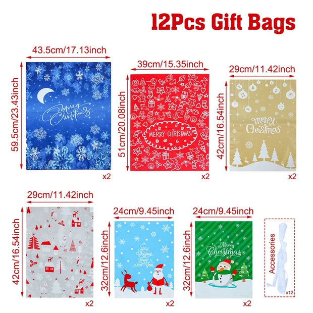Christmas Gift Candy Bags Merry Christmas Decoration for Home 2024 Xmas Party Decor Ornaments Navidad Natal New Year Gifts 2025