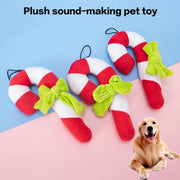 Christmas Crutches Toys Christmas Candy Squeak Pet Dog Toy Puppy Plush Bite Resistant Chewing Interactive Dog Toy Pet Supplies