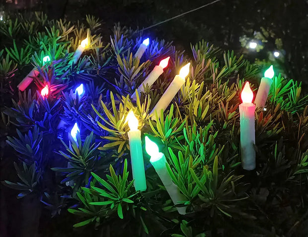 Christmas Candle Solar String Light 12PC/Set Indoor Outdoor Clip On Sun Candle Lamp For Garden Tree Wedding Party Birthday Decor