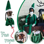Snoop on A Stoop Plush Elf Doll Toy Hip Hop Doll Ornaments for Home 2024 Christmas Shelf Decorations