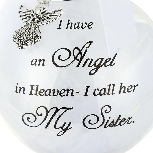 Home Decoration Xmas I Have An Angel In Heaven Memorial Ornament Family Pendant Hanging Ornaments Feather Ball
