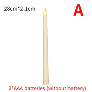 4/1PCS Long Christmas LED Candle Flameless Pointed Candle Light Battery Powered Church Flickering Candle Light Home Decoration